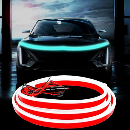 Car Hood Light Strip, 70 Inch LED Strip Lights for Car, Universal Engine Hood Guide Decorative Light Bar, 12V Flexible Headlight Waterproof Daytime Running Light for Cars, SUVs, Trucks (Ice Blue)