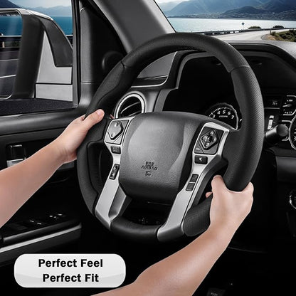 Fit for Tacoma(2012-2023) Steering Wheel Cover, Steering Wheel Cover for Toyota 4Runner(2010-2024) Tundra(2014-2021) Sequoia(2014-2022) Accessories (Perforated Black)