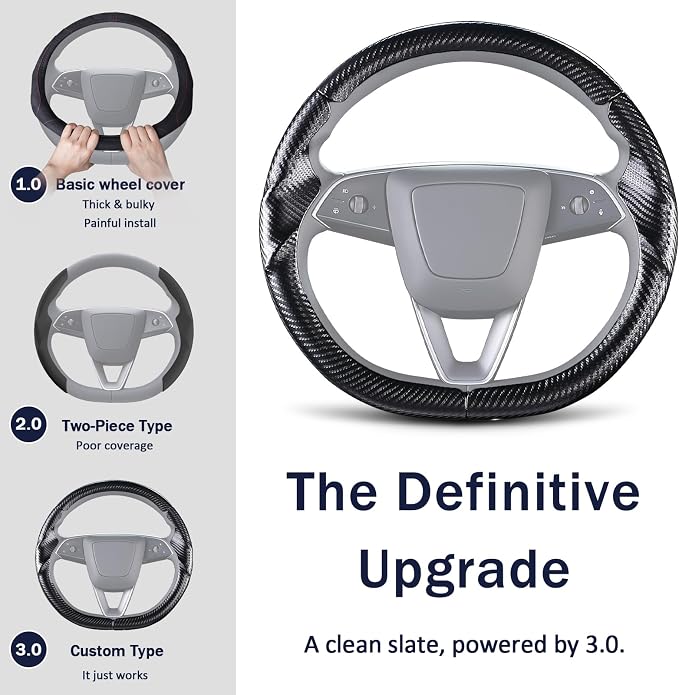 Steering Wheel Cover for Tesla Model Y Juniper (2025- Present) Model 3 Highland (2024- Present), Steering Wheel Accessories for Tesla Model Y Juniper / 3 Highland