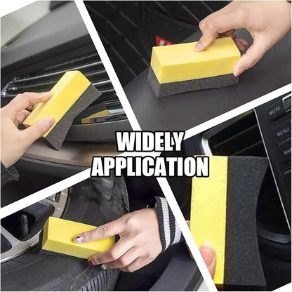 Uenhoy 4 Pcs Tire Contour Dressing Applicator Pads Tire Dressing Shine Sponge, Color Polishing Sponge Wax Buffing Pads for Car Class & Painted Steel & Porcelain