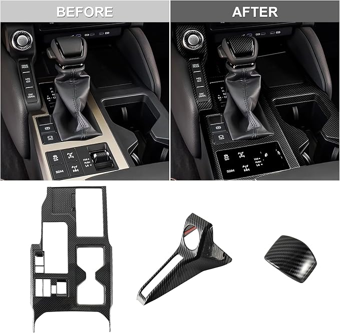 Interior Trim for for Toyota Land Cruiser 2024 2025 2026 Carbon Fiber Gear Shift Panel Cover Kit