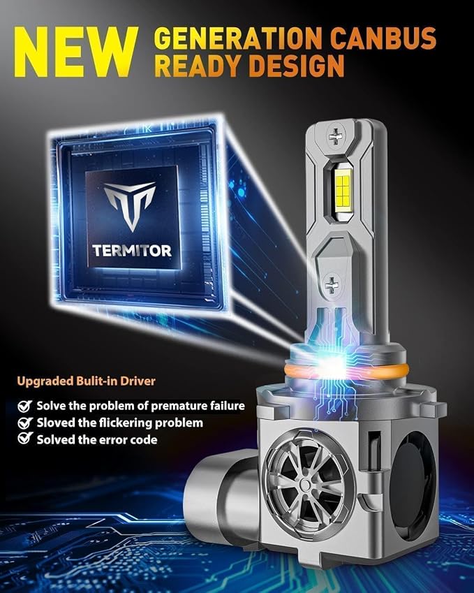 Termitor Latest Premium H11 9005 Fog Light Bulb for Off-road Only