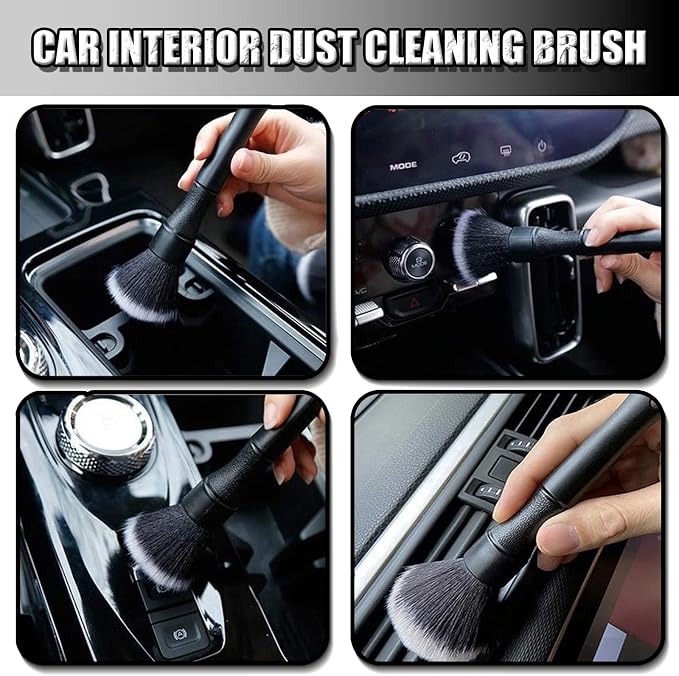Car Detailing Brush Set, Car Wheel Brush, Tire Brush, Car Interior Dust Cleaning Kit, Ultra Soft Boars Hair Car Interior Detailing Brushes, for Cleaning Car Interior Exterior