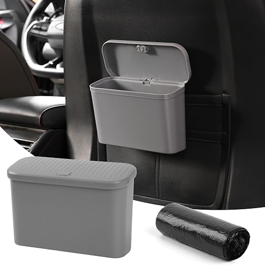Car Trash Can, Waterproof Multi Functional Auto Trash Bin for Door/Console/Seat Back,Leak-Proof Trash Can for Car, Truck, SUV - Essential Car Accessories for Organization (grey2)