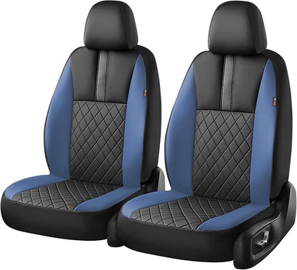 Coverado Car Seat Covers Front Pair, Automotive Leather Seat Covers for Car，Universal Fit Front Back Seat Cover, Non-Slip Waterproof Breathable Car Seat Protector