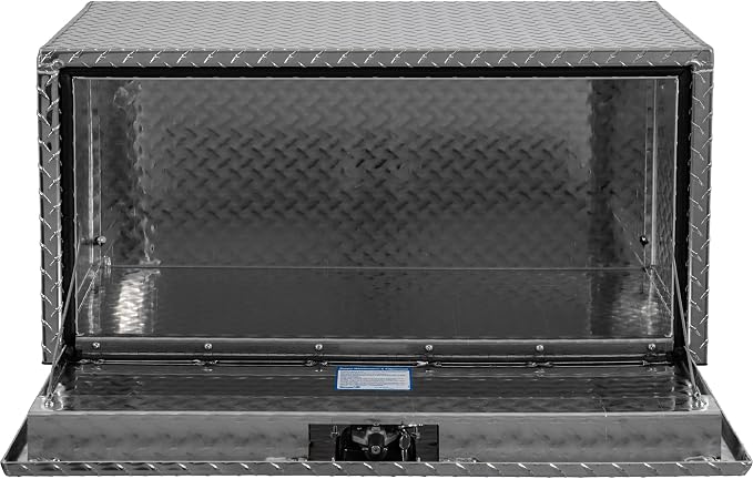 Buyers Products 1705102 Diamond Tread Aluminum Underbody Truck Tool Box, 18 x 18 x 14, Made in USA, .100 in. Thick, Corrosion-Resistant, Locking Compression Latch – Secure Storage for Work Trucks