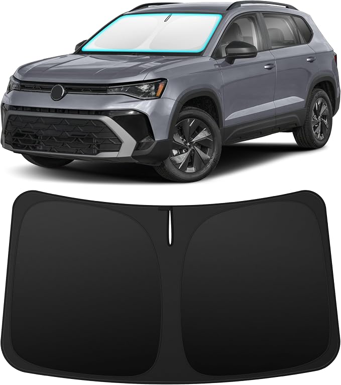 INSAUTO Custom Fit Windshield Sun Shade Accessories for Volkswagen/VW Taos 2022-2026, Foldable Front Window Sunshade, UV & Heat Reflector, Keeps Interior Cool, Includes Storage Bag