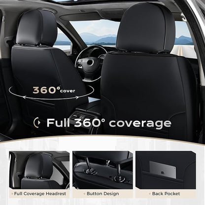 Coverado Car Seat Covers, Front Covers for Cars, Car Seat Cover Front Seats, Car Seat Protector Waterproof, Leather Car Seat Cushion, Universal Interior Covers Seat Protectors for Most Cars Purple