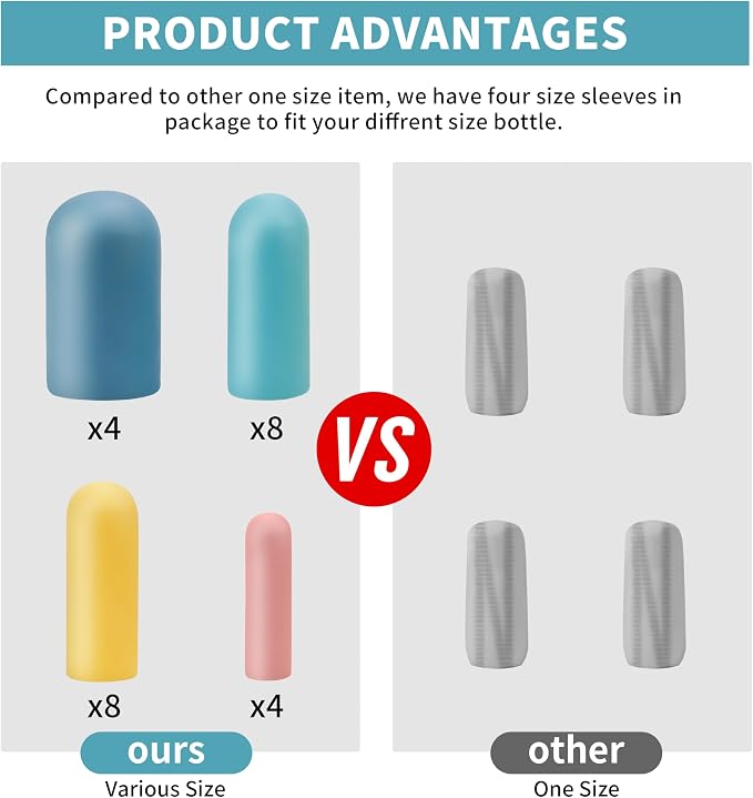 TRANOMOS Silicone Bottle Covers Travel Essentials for Women Men, Beach Vacation Essentials, Travel Size Toiletries Accessories, Cruise Ship Essentials 2026, Must Haves, Leak Proofing