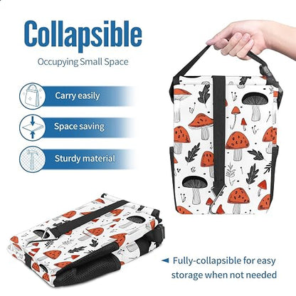 Car Trash Can – Multi-Purpose, Lightweight and Portable with Durable Water-Resistant Coating, No Installation Required, Practical and Ample Capacity, Variety of Colors.Mushroom