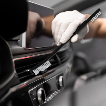 Nanoskin Dual-Purpose Toothbrush-Style Detail Brushes, 6-Pack - Precision Nylon Bristles for Automotive Cleaning, Ergonomic 7-Inch Handle, Ideal for Detailed Car Interior & Exterior, Professional Use
