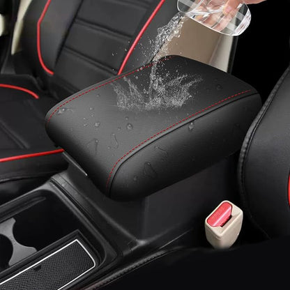 AOMSAZTO Console Covers for 2012 2013 2014 2015 Honda CRV Armrest Covers for Honda CR V Black with Red Stiches