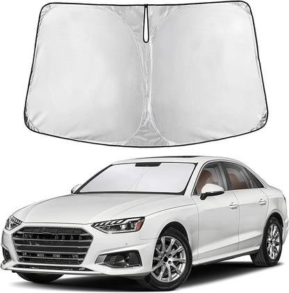 EcoNour Windshield Sunshade Compatible for Audi A4 2017-2023 2024 2025, Sun Visor for Front Windshield & Window Sun Shade Cover, UV Heat Blocker & Protector, Car Accessories