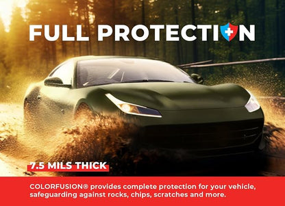 ColorFusion PPF by VViViD, Satin Stealth Combat Green Dry Apply PPF Vinyl Car Wrap Roll 1ft x 5ft
