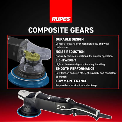 RUPES Bigfoot LHR15V/STD Mark V Random Orbital Polisher for Car Detailing & Removing Scratches | Pad Slipping Prevention | Improved Balance and Control | Anti-Spinning Ring