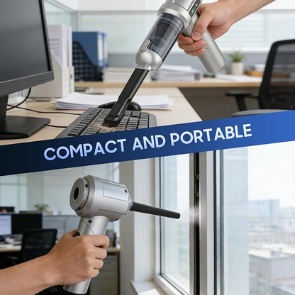 car Vacuum Portable Cordless, 18000PA Brushless Motor Hand Held Vacuum,Air Duster, 120W High Power Mini Vacuum Cleaner Foldable with LED Screen for Home, Car, Office, Pet