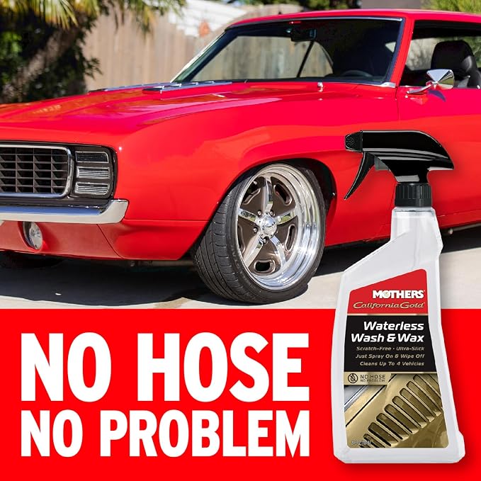 Mothers California Gold Waterless Wash & Wax, 24 oz. — Quick & Easy Car Care Without Water, Spray On & Wipe Off Ultra-Slick Formula Safely Removes Dirt & Grime Scratch-Free (05644)