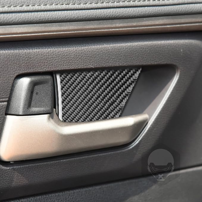 NVCNX Real Premium Carbon Fiber for Toyota Tundra 2022-2026 / Sequoia 2023-2026 2024 2025 Truck Pickup SUV Car Door Inner Handle Bottom Cover Interior Trim Accessories Thick Overlay Sticker Decal 4PCs