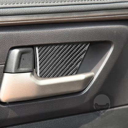 NVCNX Real Premium Carbon Fiber for Toyota Tundra 2022-2026 / Sequoia 2023-2026 2024 2025 Truck Pickup SUV Car Door Inner Handle Bottom Cover Interior Trim Accessories Thick Overlay Sticker Decal 4PCs