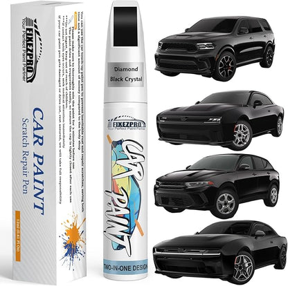 Diamond Black Crystal(PXJ/KXJ) Touch Up Paint for Dodge, Exact Color Match Car Paint Scratch Repair Remover Pen Kit Fix Vehicle Chips and Automotive Nicks Scuff
