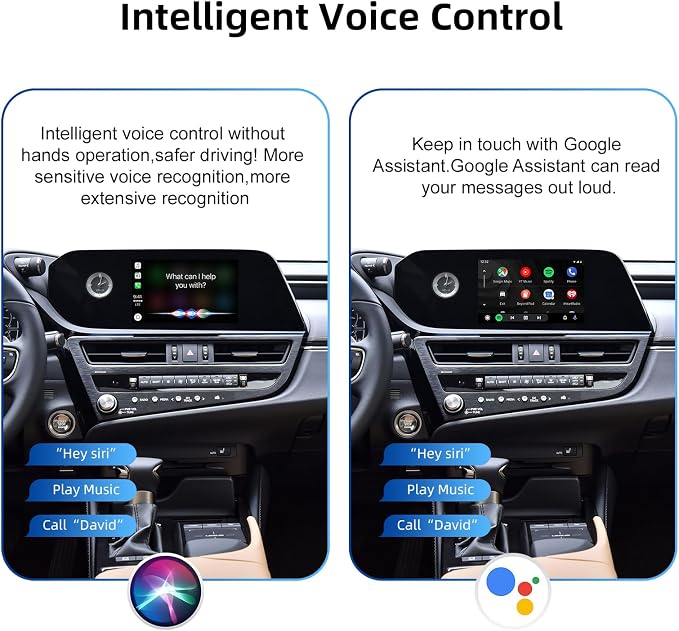 Decoder Adapter Retrofit Kit Compatible with Lexus of 2018-2021 ES/UX/NX/IS/ES300H, 2021-2023 GX460, 2009 RC300, Support Wireless CarPlay Android Auto/Voice Control/Mirror Link/Camera/USB Drive