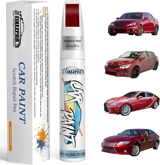 3R1 Matador Red Mica Car Touch Up Paint for Toyota, Color Match Auto Paint Repair Pen,Professional Car Scratch Repair Remover Pen Quick Drying, Easy to Use