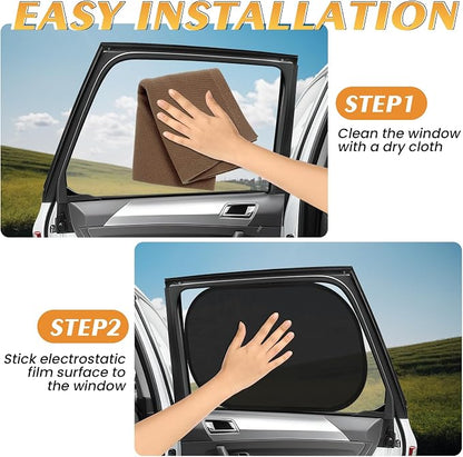 Car Window Shades for Baby (4 Pack), 19.6 x 12 Sun Shades for Side Windows, Foldable Car Shades for Child, Adsorption Window Covers from Glare and UV Rays