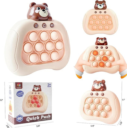 Intoypad Pop The Target! Handheld Speed Push Game Machine: A Fun Multiplayer Game for Family. Sensory Fidget Toy Christmas Toys Gifts for 6 7 8 9 10 11 12 Years Old Kids Road Trip Car Games Kids Bear