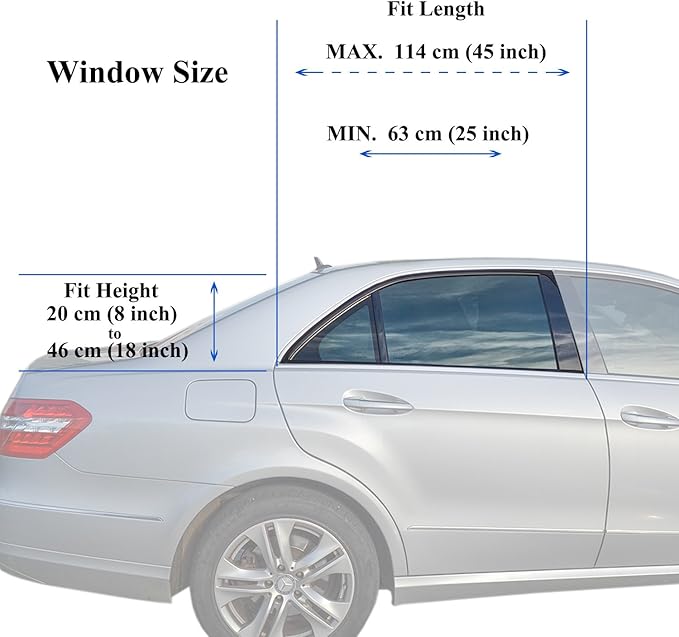 TFY Universal Car Side Window Sun Shade - Protects Your Kids from Sun Burn - Double Layer Design - Maximum Protection - Fit Most of Vehicle - 2 Pieces (Regular Contoured Window)
