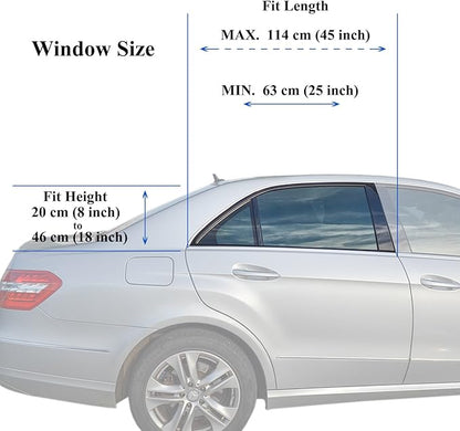 TFY Universal Car Side Window Sun Shade - Protects Your Kids from Sun Burn - Double Layer Design - Maximum Protection - Fit Most of Vehicle - 2 Pieces (Regular Contoured Window)