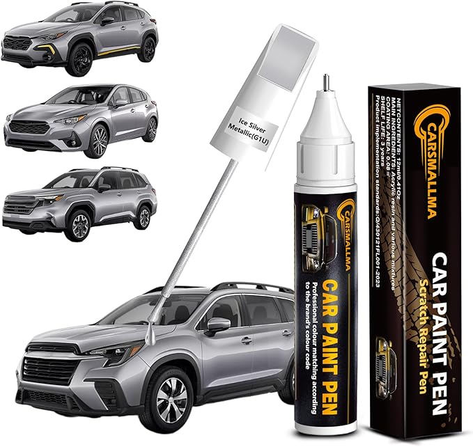 G1U Ice Silver Metallic Car Touch Up Paint for Subaru, Color Accurate Car Paint Scratch Repair Pen Kit Quick & Easy Fix Vehicle Chips and Automotive Nicks Scuff