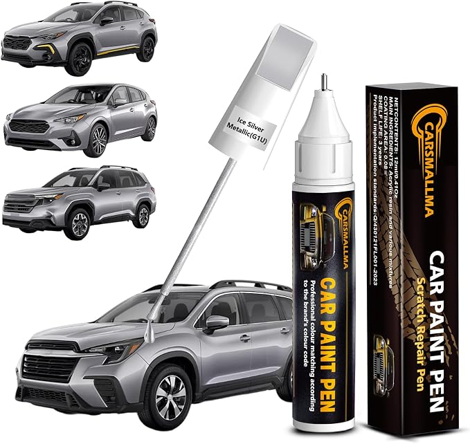 G1U Ice Silver Metallic Car Touch Up Paint for Subaru, Color Accurate Car Paint Scratch Repair Pen Kit Quick & Easy Fix Vehicle Chips and Automotive Nicks Scuff