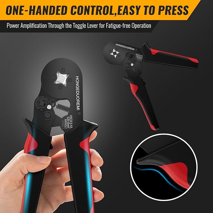 Ferrule Crimping Tool Kit,Wire Ferrule Kit Crimper Connectors，4 corners Self-adjustable AWG23-7 gauge 1800PCS Ferrules Electrical Terminal，Crimpers Tools Pin Terminals Ratchet Pliers for Audio,Car,DIY