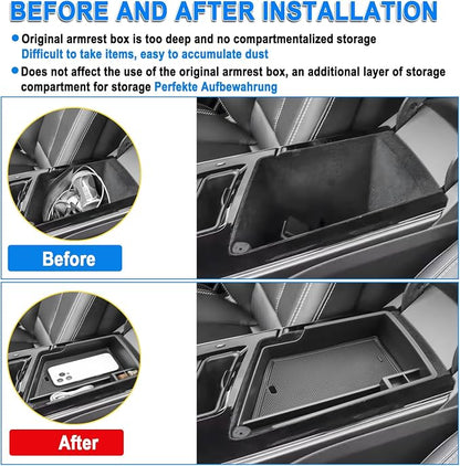 SHAOHAO 3 Pcs for 2025 2026 Cadillac Lyriq Center Console Organizer Tray for 2023-2025 2026 Cadillac Lyriq Accessories (Sport/Tech/Luxury) Console Organizer & Lower Organizer & Cup Holder Easy Removal