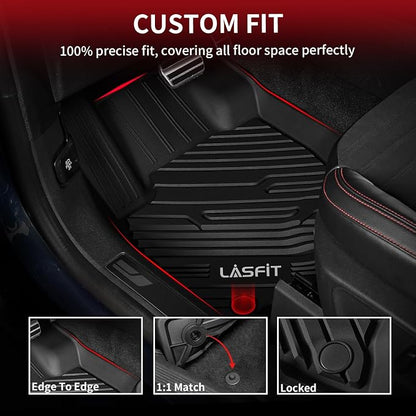 LASFIT Floor Mats for Ford Bronco Sport 2021-2026 Carpet Floor(Not for Rubberized Flooring) All Weather Protector Custom Fit TPE Car Liners, No Sliding, No Curling