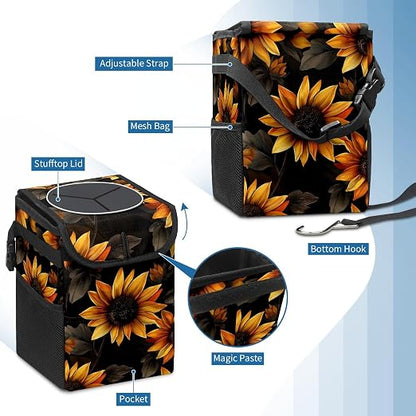 Car Trash Can – Multi-Purpose, Lightweight and Portable with Durable Water-Resistant Coating, No Installation Required, Practical and Ample Capacity, Variety of Colors.Beautiful Sunflower