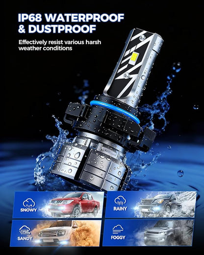 Marsauto 5202 LED Fog Light Bulbs, 700% Brightness 16000LM, 6500K White 5201 PS24W 5202 LED Bulb for Fog Lights, Non-Polarity 70000 HRS Lifespan 5202 Fog Light Bulbs for Car,Tire Light Assemblies