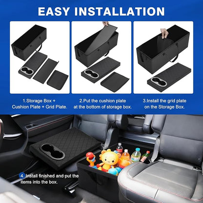 Shademax Custom for Ford Explorer Seat Organizer with Cup Holders Car Backseat Organizer for Ford Explorer 2020-2025 2026 Accessories Console Organizer for Kids Toys, Baby Supplies, Travel Dog Toys
