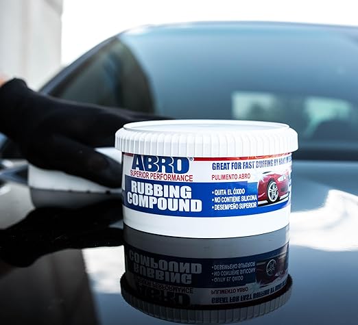 ABRO Rubbing Compound 10 oz — Fast-Cut Car Scratch Remover & Buffing Compound for Oxidized Paint, Scuffs, Swirl Marks, Dull Finish, Paint Correction & Auto Detailing