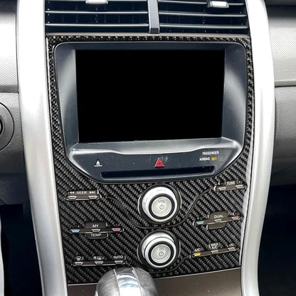 Premium Carbon Fiber Only Compatible with Ford Edge SEL 2011 2012 2013 2014 Accessories Car Central Control A/C Knob Climate Control Panel Cover Interior Trim Sticker Decal Black 1PC