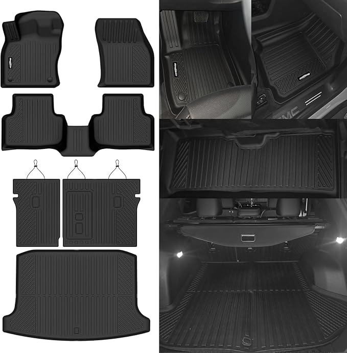 Floor Mats for VW Taos 2022-2026 FWD(Only Fit Cargo in Lower Deck Position), Trunk Mat and Backrest Mat All Weather TPE Protector for Volkswagen TAOS Accessories
