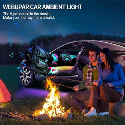 Dreamcolor Acrylic Interior Car Lights, WEBUPAR Car Accessories 2 in 1 Car LED Strip Lights with APP Control and 213 Modes, Car Center Console Fiber Optic Lights, RGB Neon Light Kits