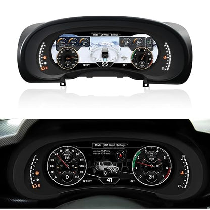 Digital Dash Instrument Cluster Display for Jeep Wrangler 2007-2010 Automotive Speedometers, 12.3 inch 2K IPS HD Resolution Plug&Play OTA Upgrade 2S Fast Boot Non-Destructive Installation
