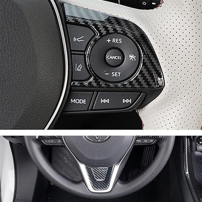 x xotic tech Set Carbon Fiber Style Interior Dashboard Instrument Air Vent Multifunction AC Switch Button Glove Box Handle Accessories Cover Trim Combo Kit, Compatible with Toyota Rav4 2019-2021