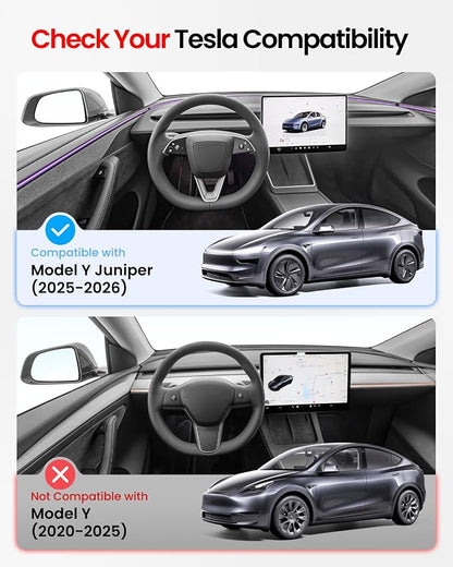REEVAA 2026 Upgraded Tesla Model Y New (Juniper) Sunshade Roof [No Gaps, No-Sagging] Model Y Accessories Heat Insulation Foldable Glass Sunroof Cover for Model Y Juniper 2025-2026, 2PCS, Gray