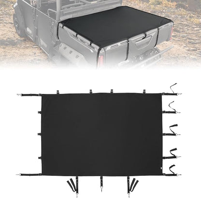 KEMIMOTO Tonneau Covers Compatible with Can-Am Defender HD 5/7/ 8/9/ 10 DPS XT XMR Max 2016-2024 Cargo Bed Cover Net Bed Rail Cargo Protection with Straps