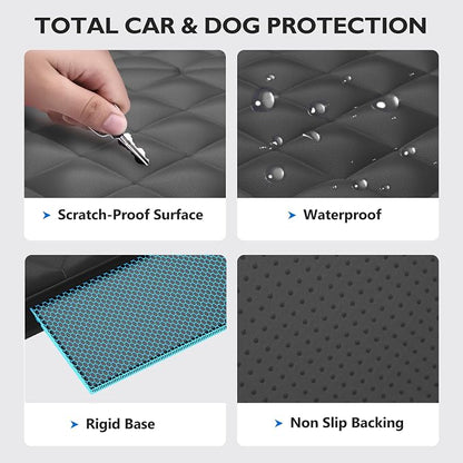 Back Seat Extender for Dogs-Large Space, Hard Bottom Egg Crate Foam Soft Dog Car Seat Cover, Sturdy Backseat Extender for Dogs, Waterproof Pet Car Bed Dog Hammock for Car, SUV, Truck