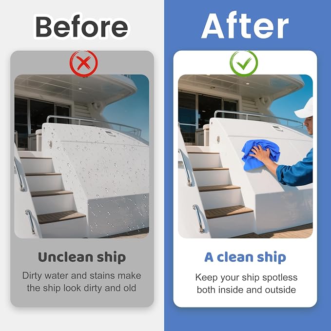 2 Pcs PVA Boat Car Drying Towels,Synthetic Chamois Towel Boat Supplies for Boat and Car,Absorbent Car Drying Towels to Clean Surface Prevent Scratches