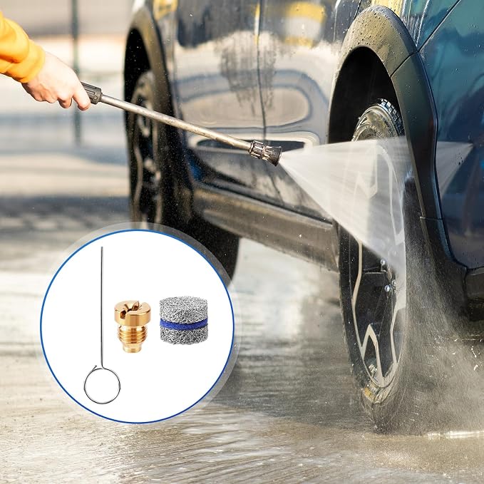 Lyreh 2 Sets 1.1 mm Foam Cannon Orifice Tips Kits, Stainless Steel Premium 0.04in Cannon Orifice Nozzles and Maker Filter Meshes Kit Practical Accessories Parts for Snow Foam Lance (3 Layer)