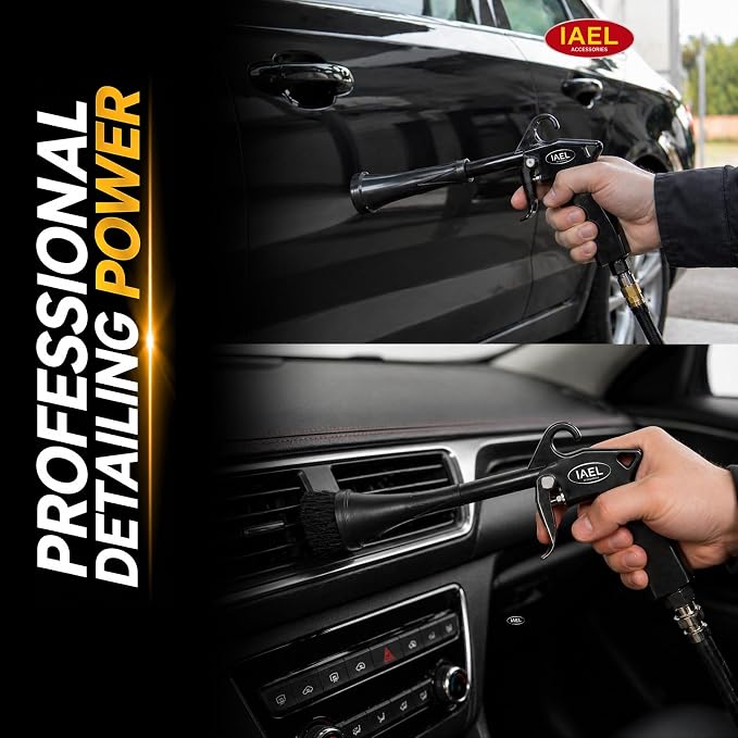 IAEL Tornado Air Gun Ultra Air Blaster Plus for Car Detailing - Tornado Mini Detailing Tool Car Cleaning - Interior car Cleaning kit General Twister Blow Out Tool - 4CFM/90PSI